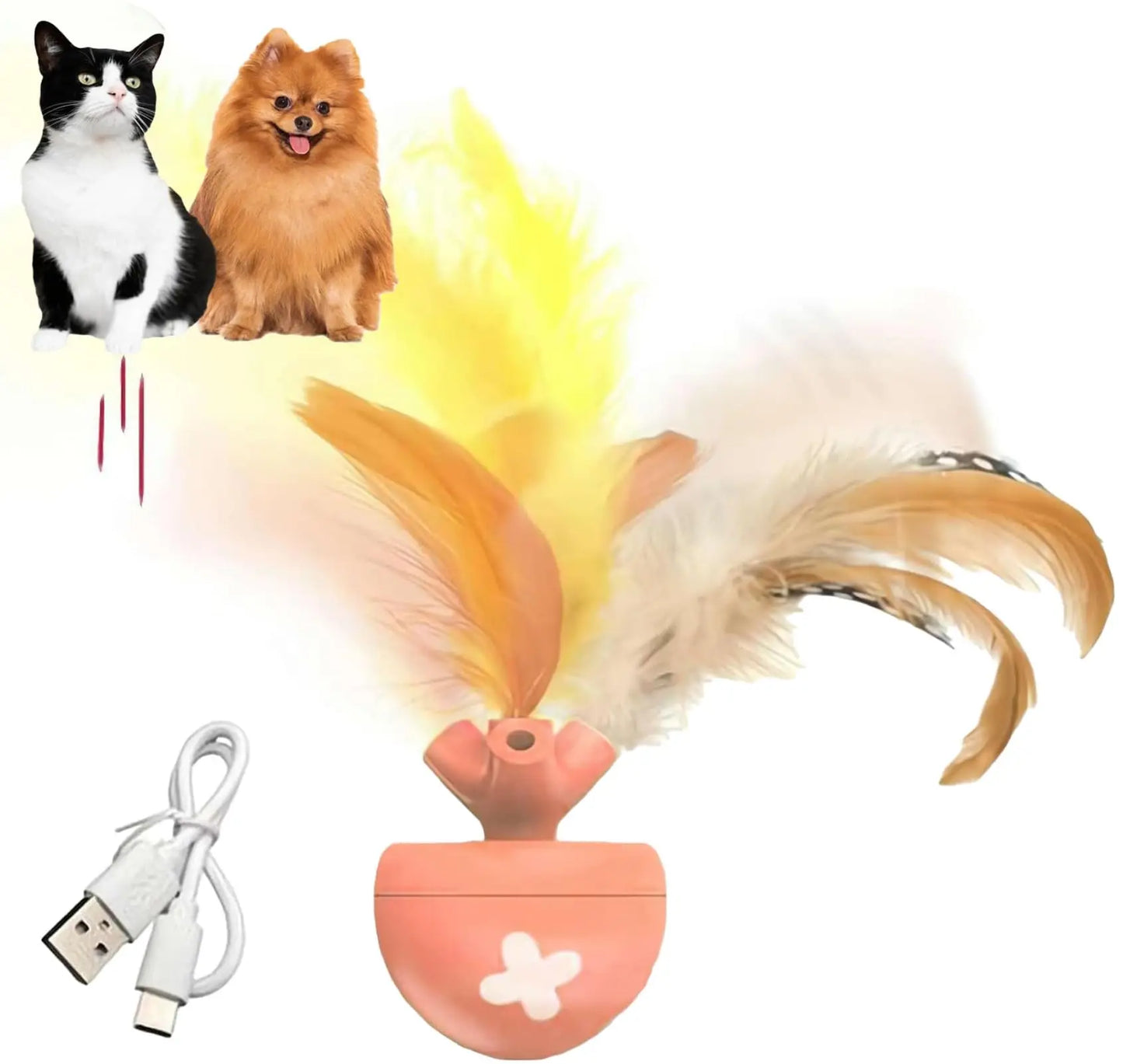 Pet toy fish bone spinning ball for cats to relieve boredom, automatic electric cat teasing toy ball, pet supplies