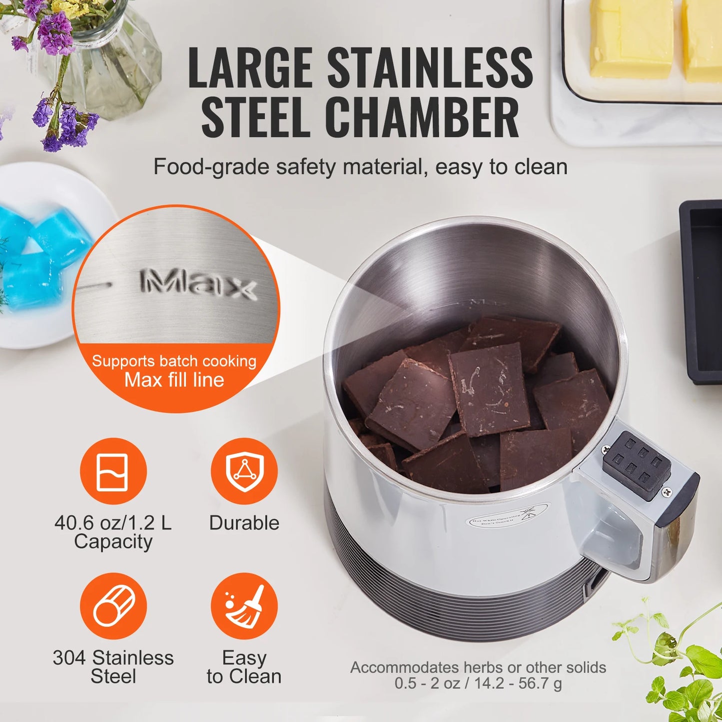 VEVOR Butter Maker Machine with Herbal Infuser Oil Infusion Magic Butter Machine Customizable Temperature 40.6oz Capacity 900W Power