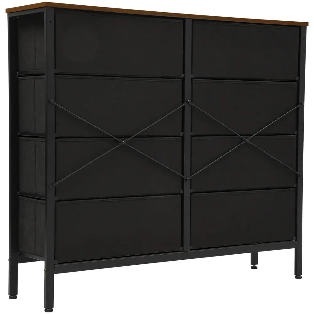 Rattan Woven Chest of Drawers Dresser with 10 Drawer Bedroom Storage Organizer