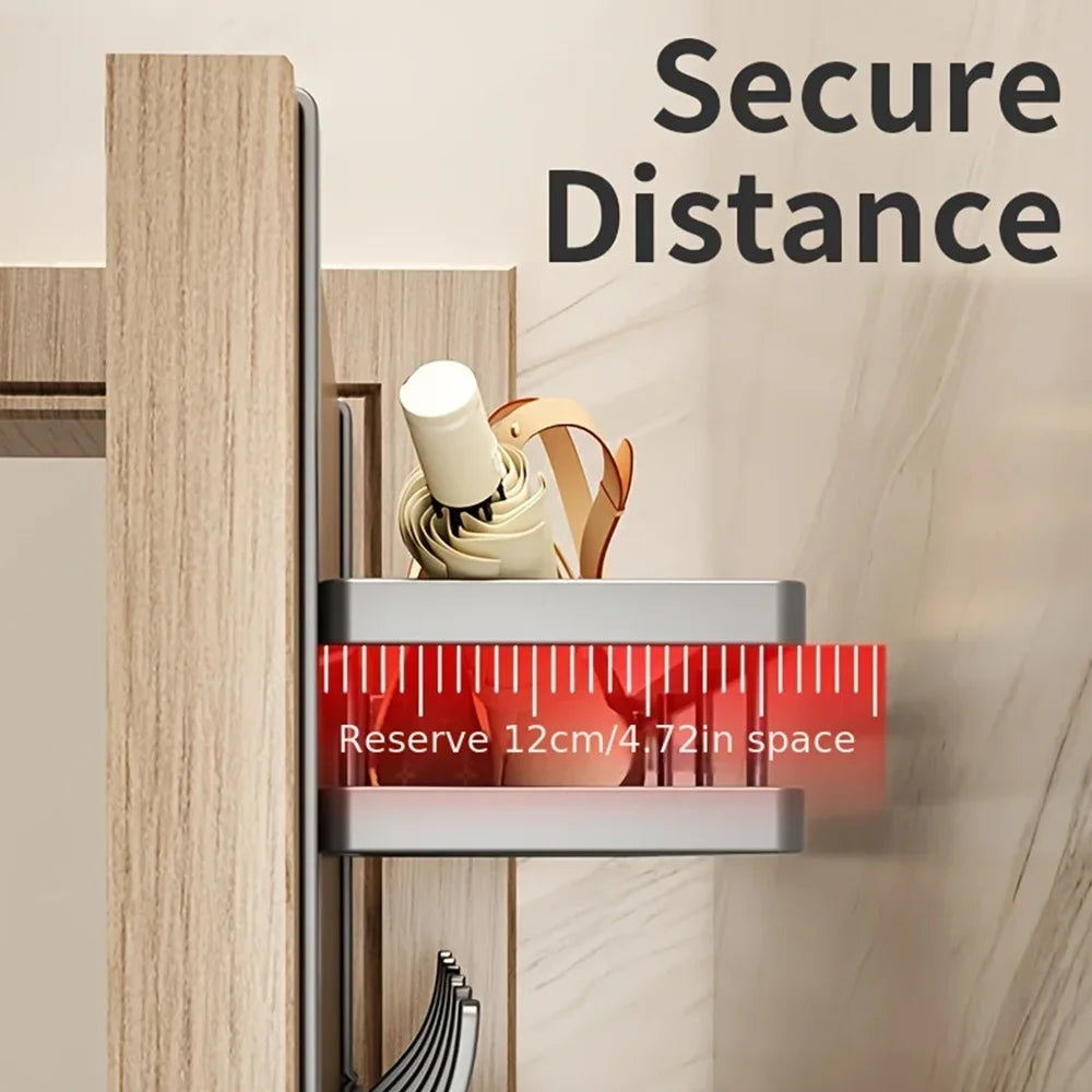 Punch-Free Door Hook Storage Holder Multifunctional Metal Hooks Easy-Install Bedroom Bathroom Kitchen Organizer Rack Coat Hook