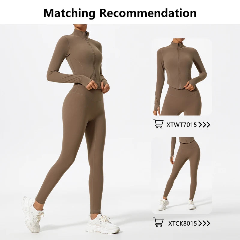 Hearuisavy Ultra Soft Long Sleeve Gym Set Women Quick Dry