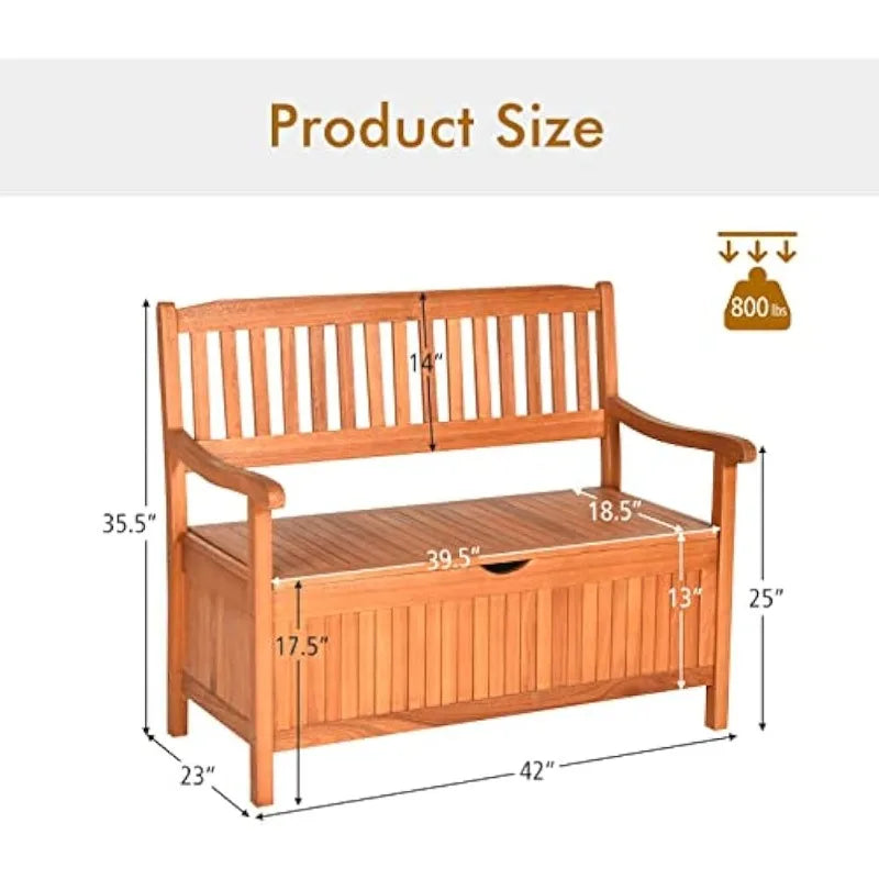 Hign-concerned Wooden Outdoor Storage Bench With Seating