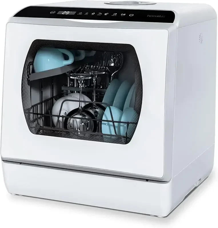 QWHermitlux Countertop Dishwasher With 5 Washing Programs