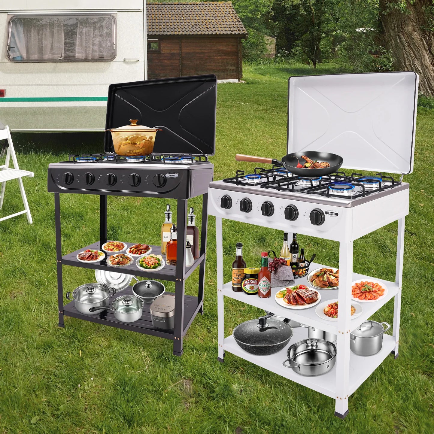 Outdoor Camping RV Propane Gas Stove With Four Burners