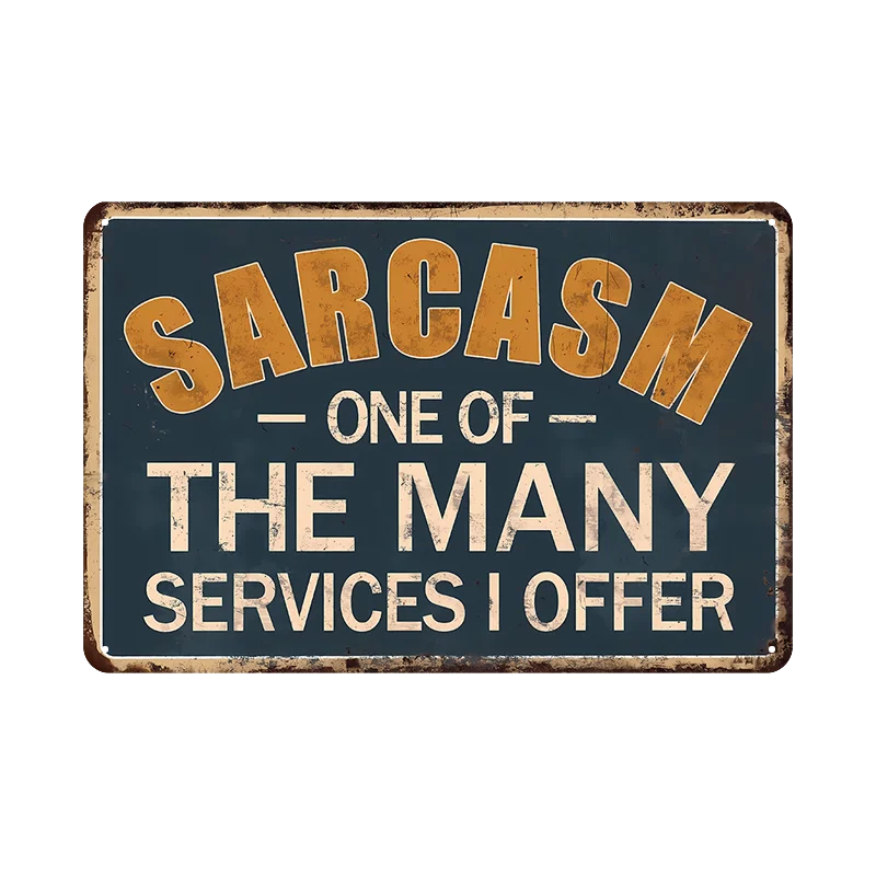 6pcs Retro Funny Quotes Metal Tin Signs 8x12in Waterproof Wall Art for Office Garage Bar Club Bedroom Kitchen