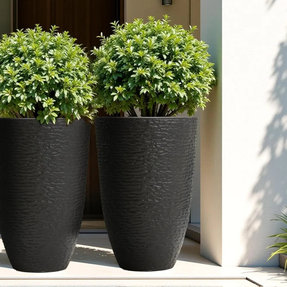 Combination Garden Tall Planters 2 Pack Resin Pots