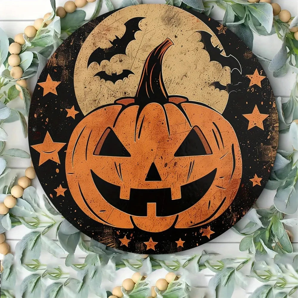 LUXPUMPKINSASS "Pumpkin Sign" Premium Aluminum Art | Spooky Wit Decor for Galleries, Clubs & Halloween Aficionados