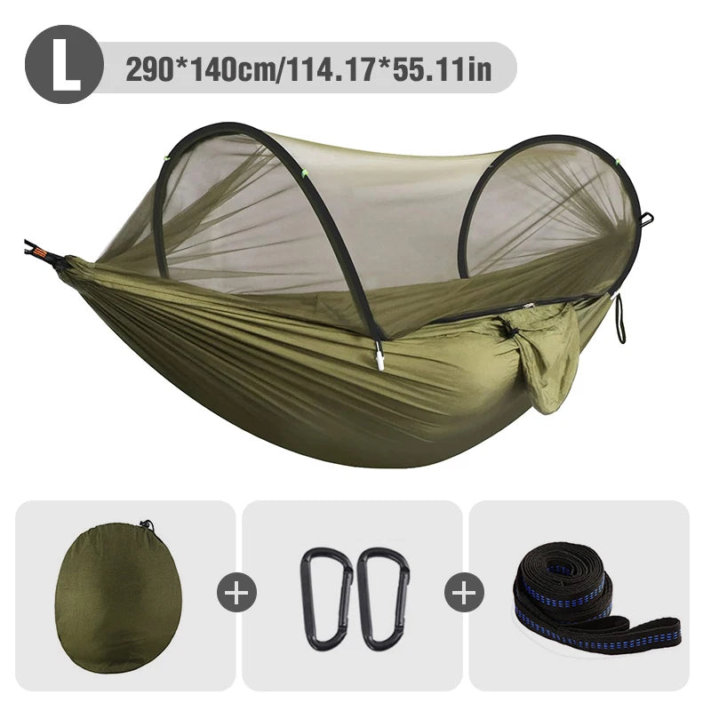 WESTTUNE Outdoor Camping Hammock with Mosquito Net Quick Open