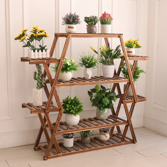 Hign-concerned Wood Flower Rack Plant Stand 8 Tiers
