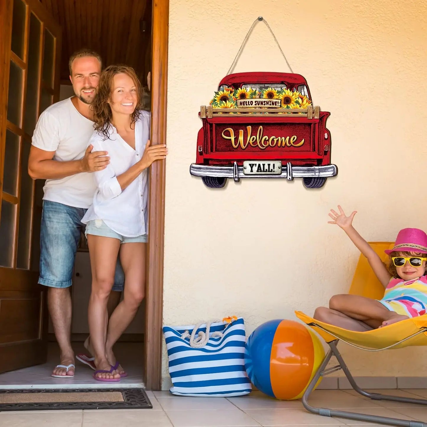 Hign Concerned Interchangeable Welcome Truck Sign Wooden