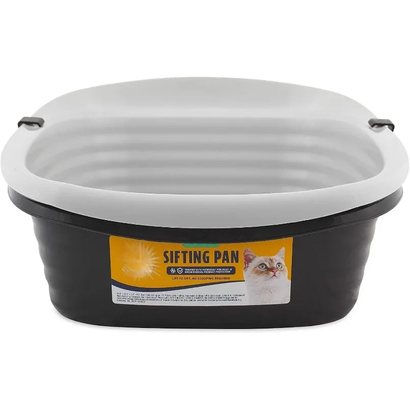 Arm And Hammer Large Sifting Cat Litter Box Scoop Free Tray With Microban Plastic Litter Pan Made In USA