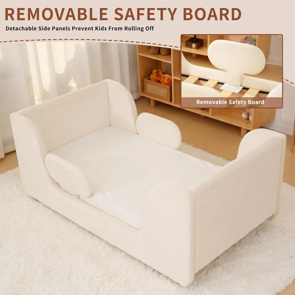 Hign Concerned Toddler Floor Bed With Removable Guard Rails