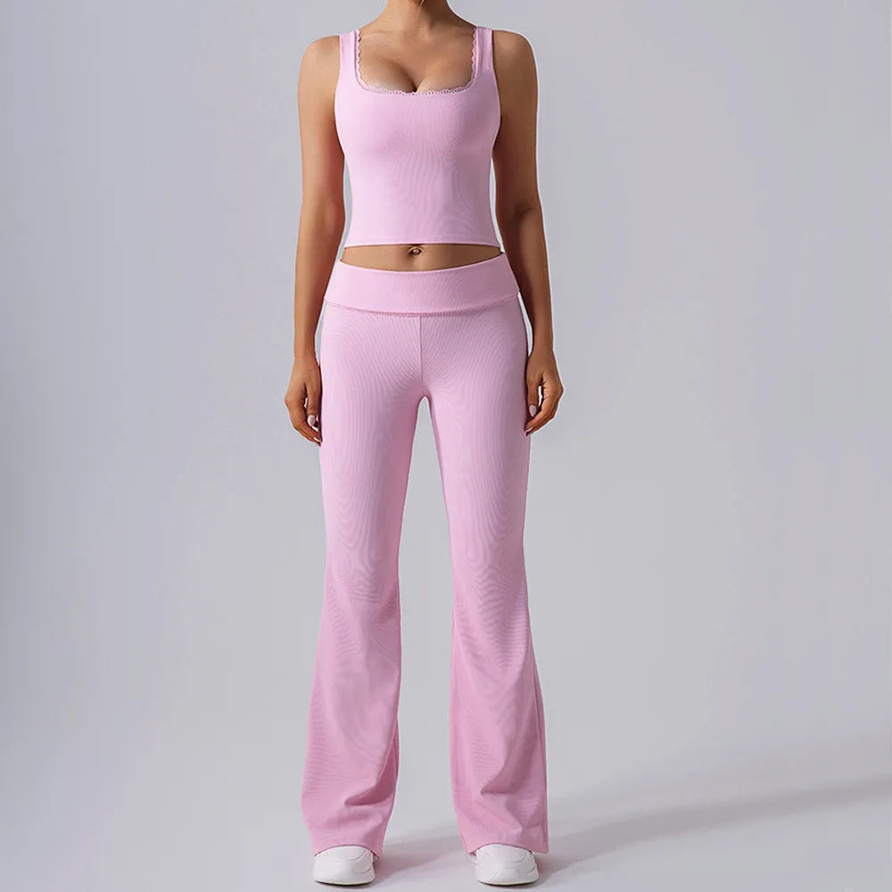 CEODOGGCN Yoga Set Women Push Up Bra High Waist Leggings