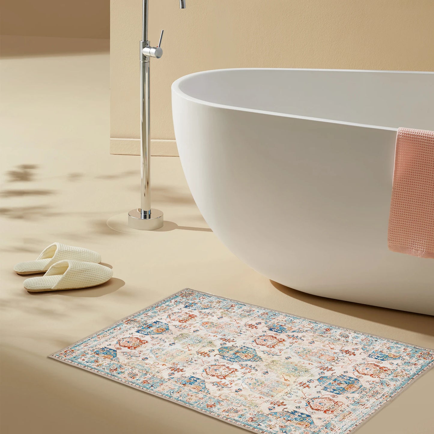 Area Rug Stain Resistant Boho Vintage Distressed Washable Rugs