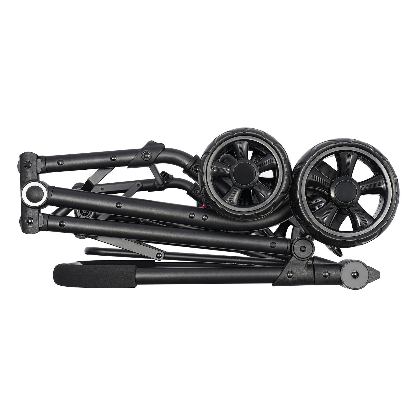 Foldable Pet Stroller Double Dog Cat Carrier with Storage Basket Travel Camping Iron Oxford Cloth Dog Travel Stroller for All Breeds