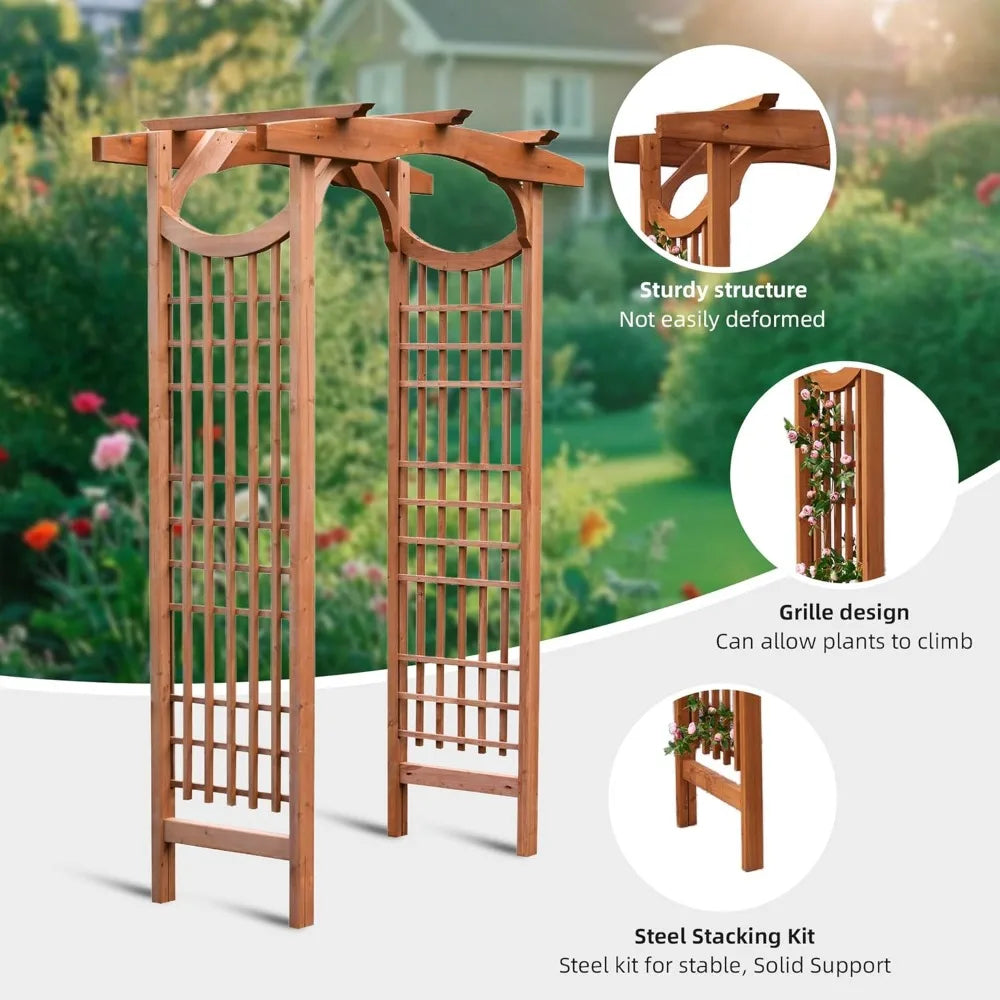 Hignconcerned Premium Fir Wood Garden Arch Trellis