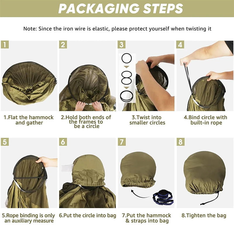 WESTTUNE Outdoor Camping Hammock with Mosquito Net Quick Open