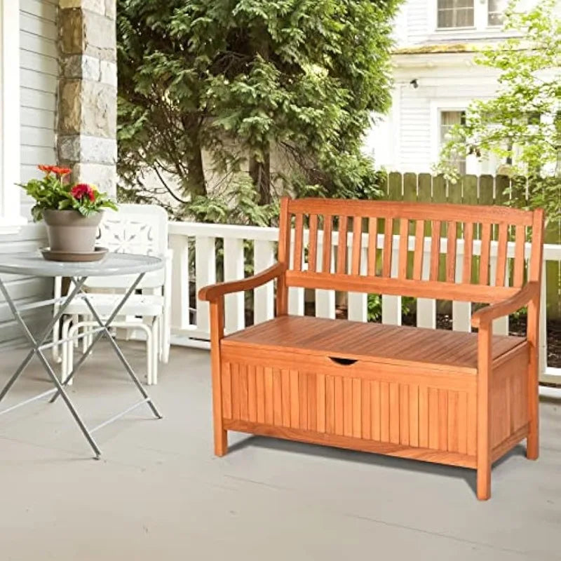 Hign-concerned Wooden Outdoor Storage Bench With Seating