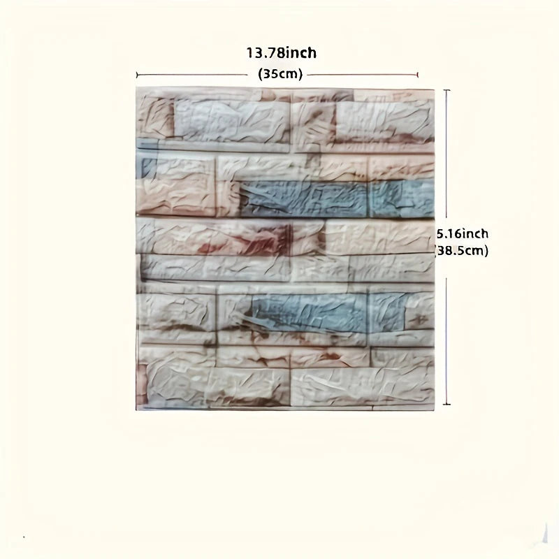 100/200Pcs 3D Wall Tile Stickers Brick Pattern Foam Self-Adhesive Waterproof Ceiling Decor Easy Apply for Moisture Proof