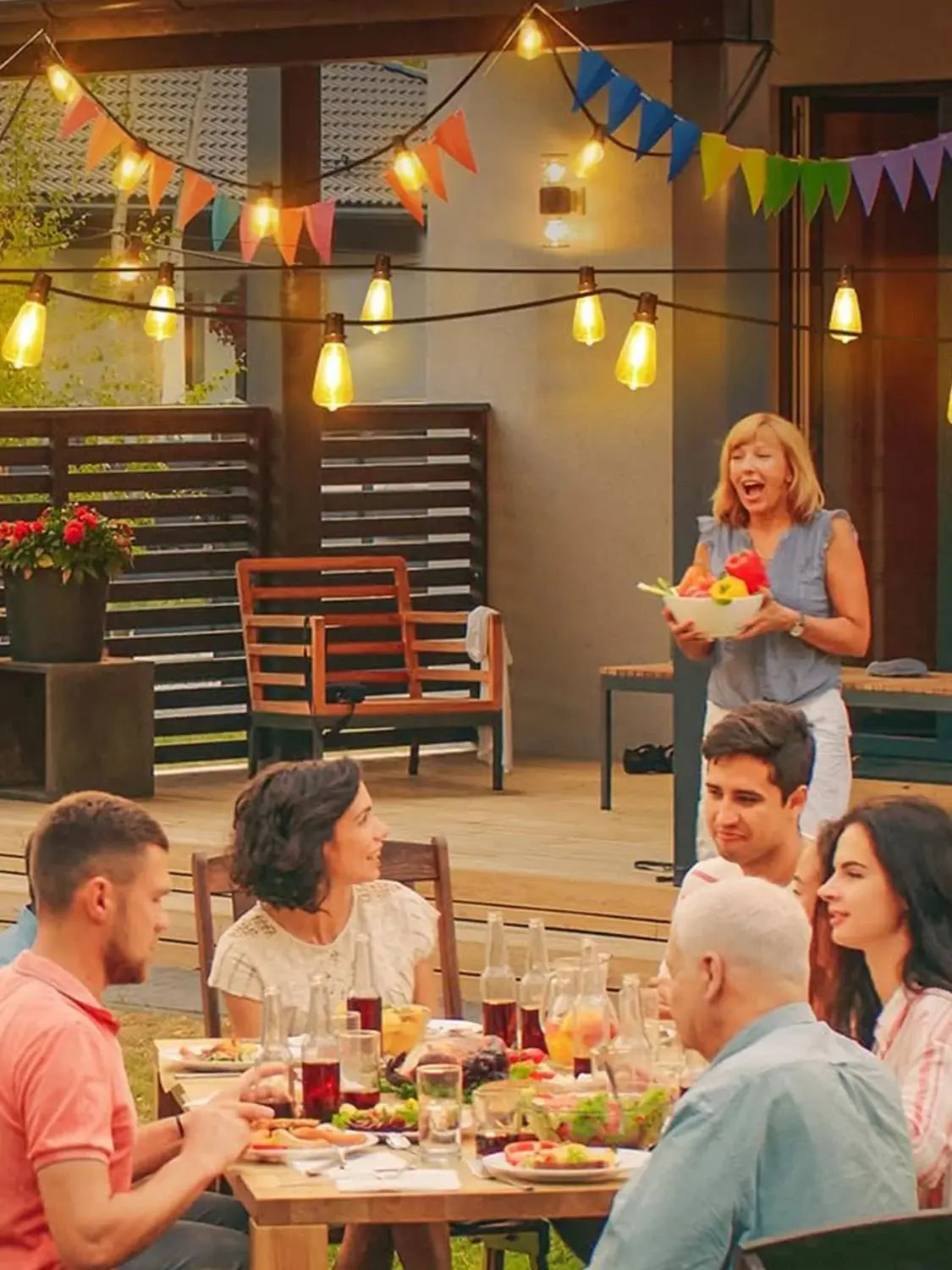 ST38 String Lights Outdoor 28FT 1/2/3 Pack with US Plug 10+1 LED Patio Fairy Garden Lamps for Home Xmas New Year Party Halloween