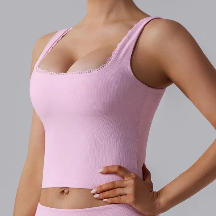 Heart And Home Lace Yoga Set Women Push Up Bra High Waist