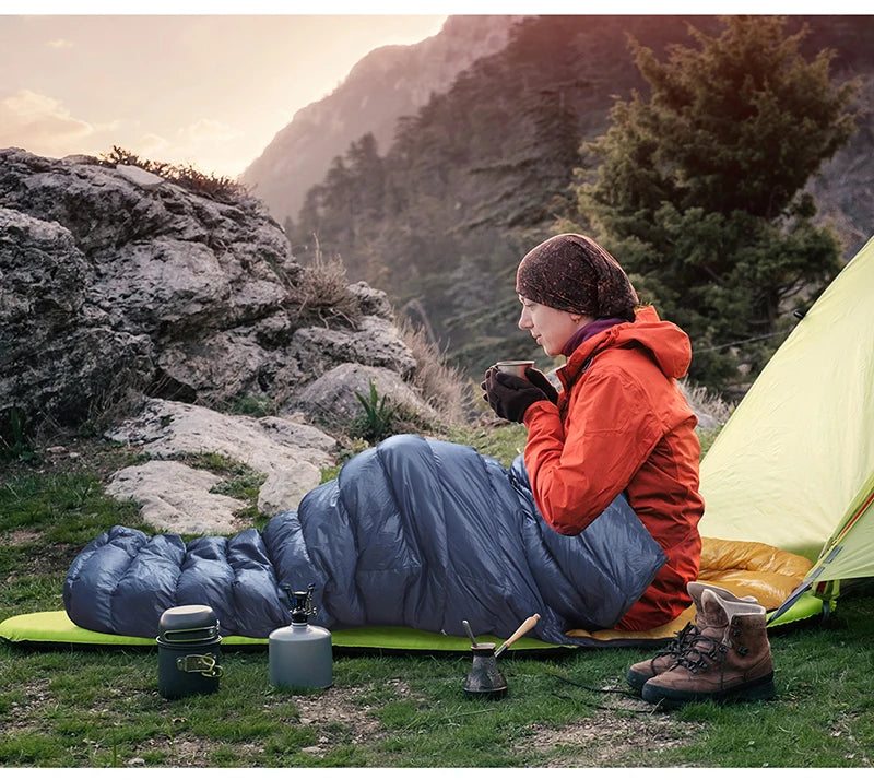 Kamperbox Ultralight Down Sleeping Bag UL250 for Camping Outdoor Adult Duck Down Filled Mummy Style 3 Season Spring Autumn Winter