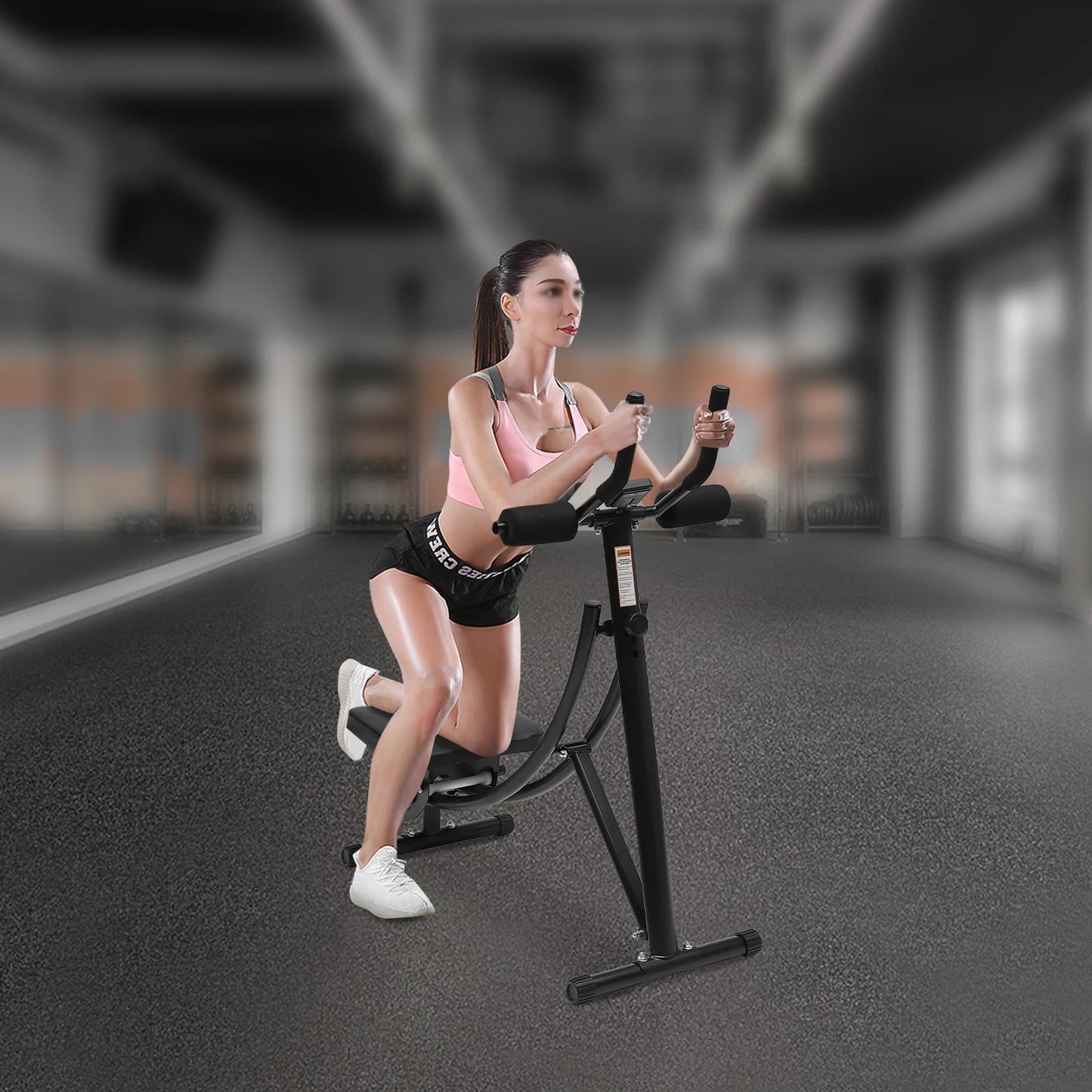 Foldable Ab Roller with LED Display Core Workout Machine Silent Neck Back Shoulder Stress Relief Home Exercise Equipment