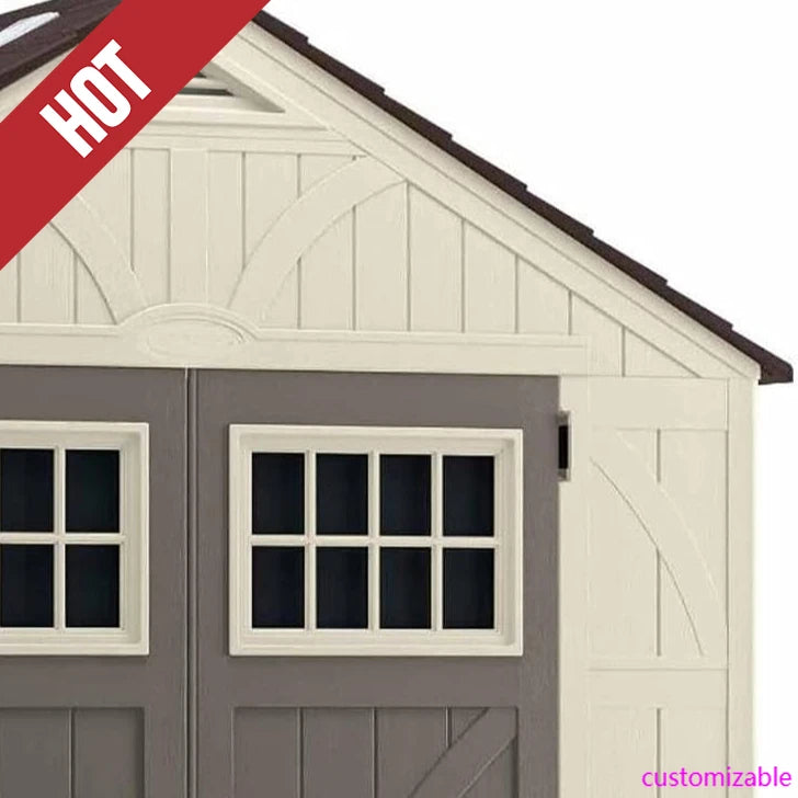 XMSJ Tremont Resin Shed Backyard Storage Unit with Skylights