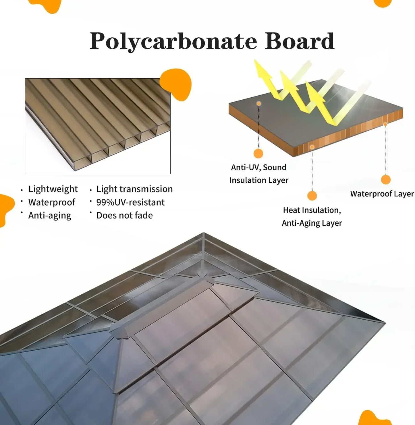 XMSJ Hardtop Gazebo Aluminum Frame With Curtains And Netting