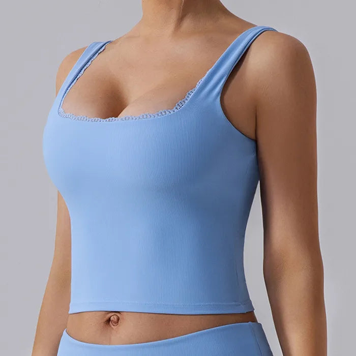 CEODOGGCN Lace Yoga Set Women High Waist Leggings Sportswear