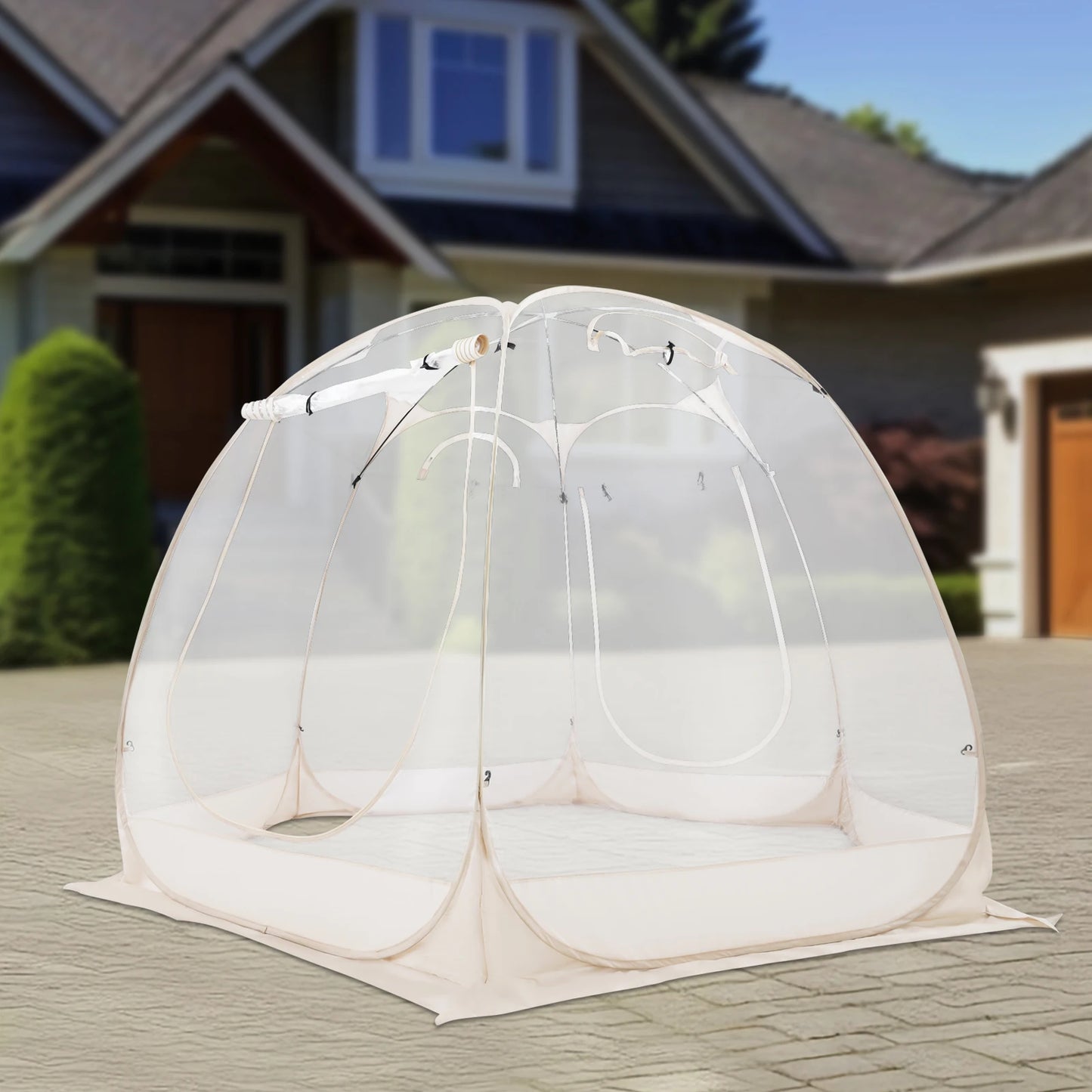 Clear Pop Up Bubble Tent 3x2.05m Outdoor Garden Camping Tent for 3 to 4 People with Glass Fiber Rods