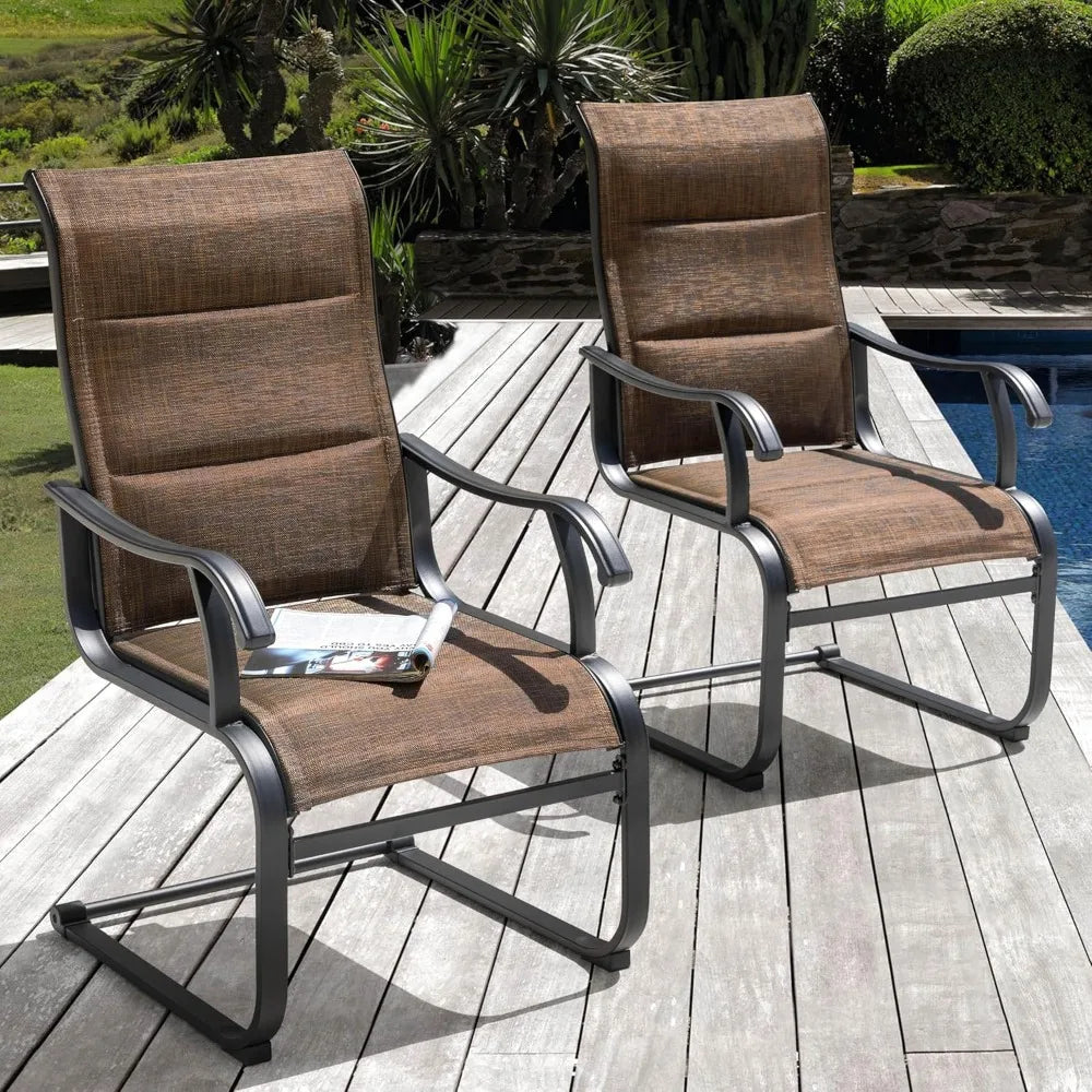 Patio Dining Chairs Set of 4 All Weather Outdoor Padded Textilene