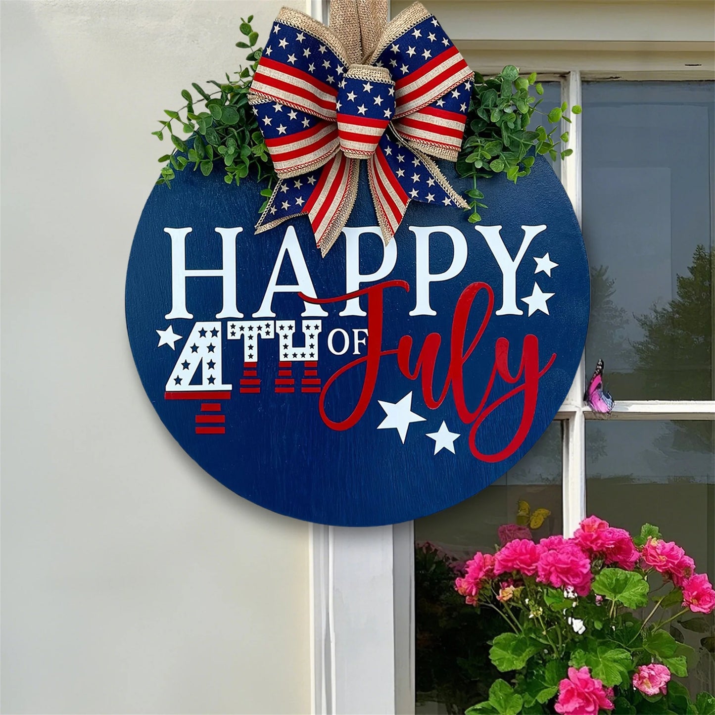 Hign Concerned Patriotic Wooden Welcome Sign For Porch