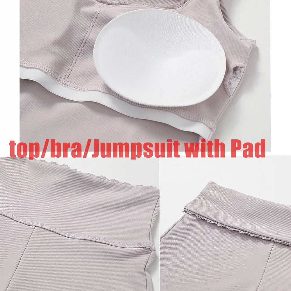 CEODOGGCN Yoga Set Women Push Up Bra High Waist Leggings