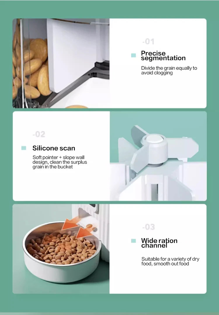 PAPIFEED Smart Automatic Pet Feeder WiFi Remote Controlled Cat Food Dispenser with LCD Display Dog Feeder 50g-2000g Capacity