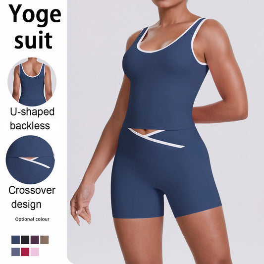 Heart And Home Yoga Sets Women Backless Quick Dry Shorts