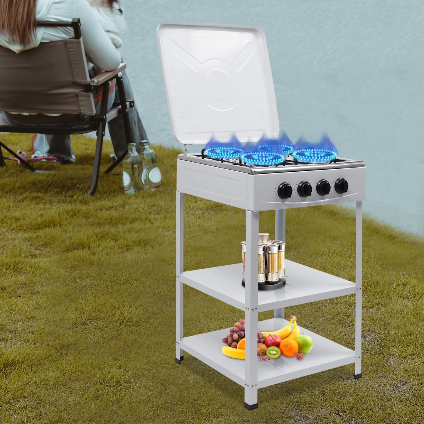 Outdoor Camping RV Propane Gas Stove With Four Burners