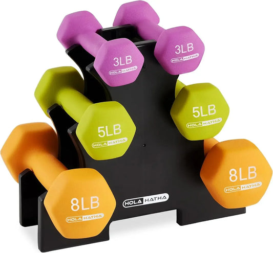 Neoprene Dumbbell Free Hand Weight Set with Rack for Home Exercise and Muscle Toning