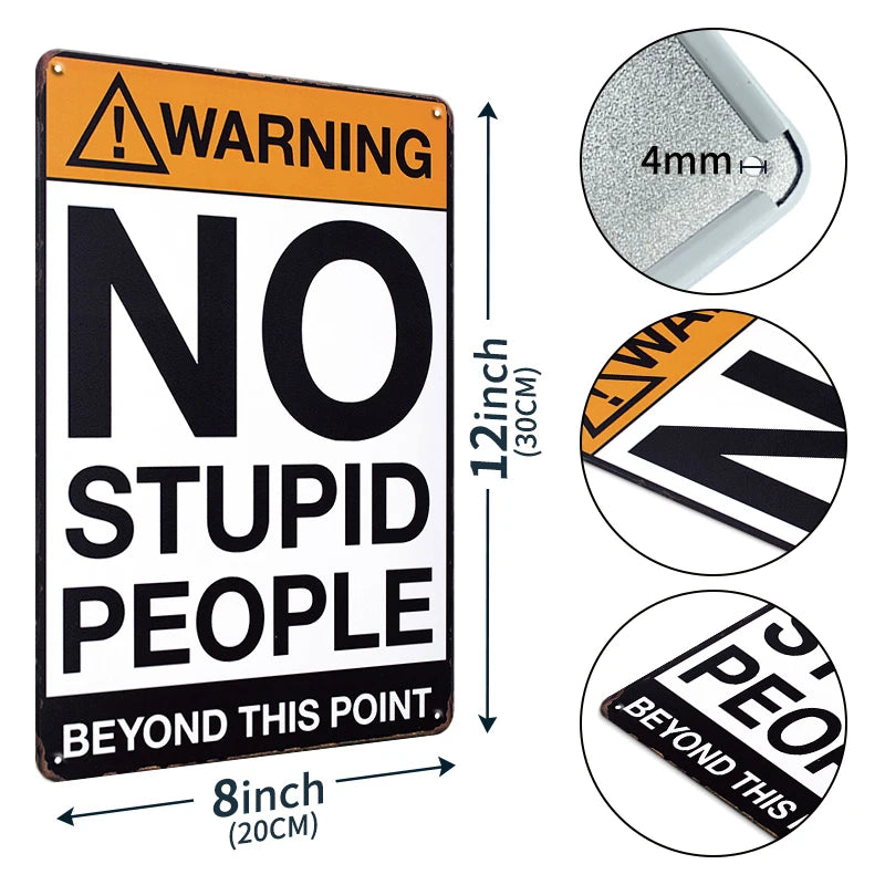 6pcs Funny Metal Tin Sign – Sarcasm Signs Humorous Quote Sign, Vintage Wall Art for Man Caves, Home Offices, Pubs, Clubs, Bars