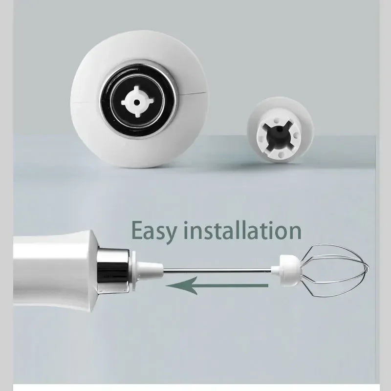 3-in-1 Wireless Electric Handheld Milk Frother Foam Whisk Maker for Coffee Cappuccino Mini Froth Mixer Foamer with Rechargeable Battery