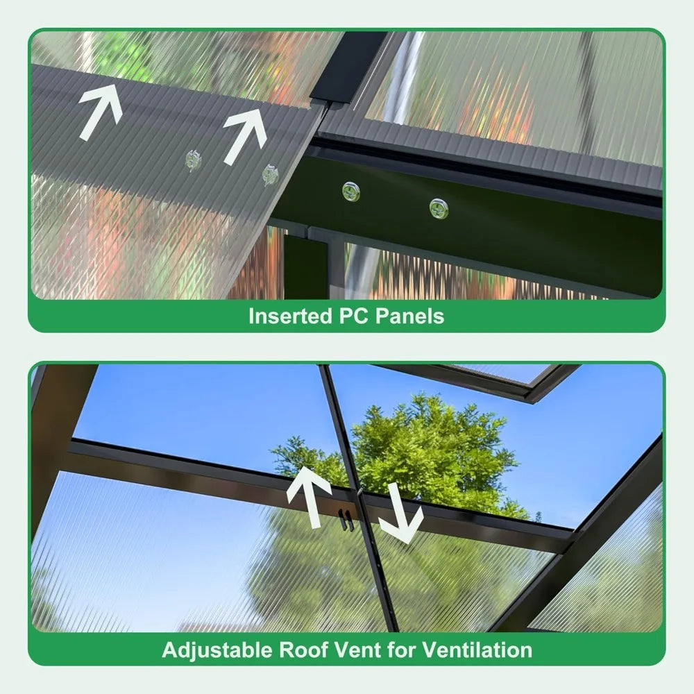 Hign-concerned WKM Greenhouse With Roof Vent Polycarbonate