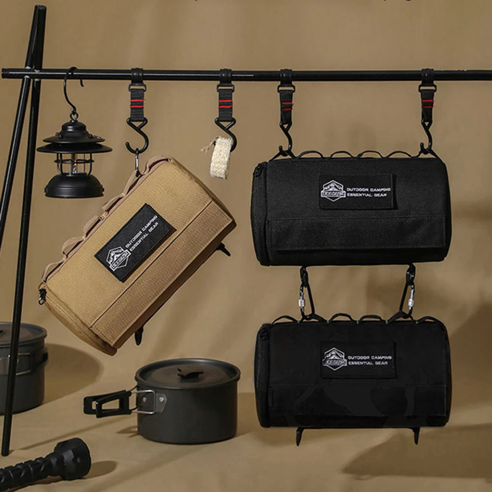 Outdoor Tissue Case Portable Roll Paper Storage Holder Polyester Waterproof Hanging Napkin Holder for Picnic Camping Hiking