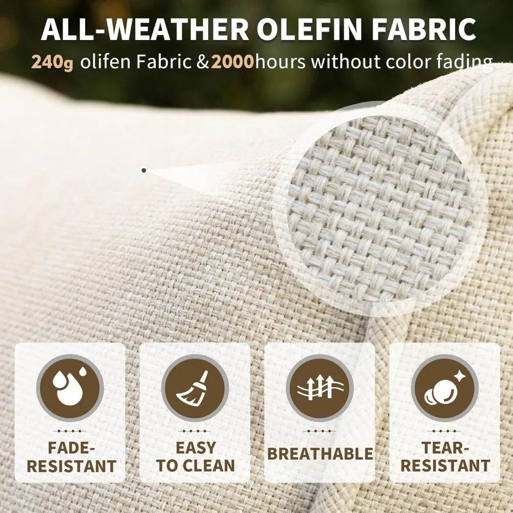 ANGDUO PE Wicker Patio Furniture Set Outdoor Swivel Chairs