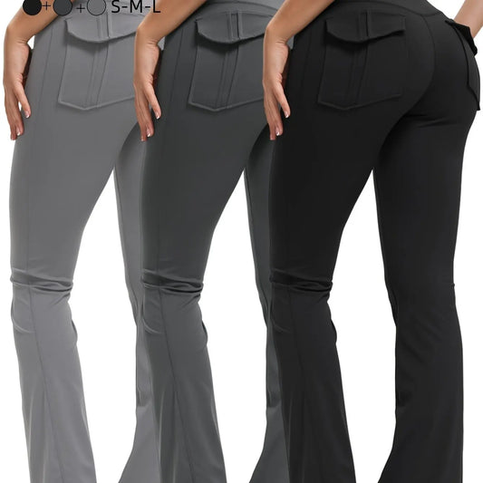Heart and Home Shop 3 Pack Bootcut Yoga Pants With Pockets