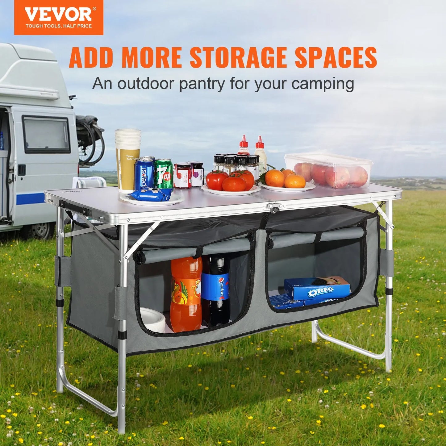 VEVOR Quick Set-Up Folding Camping Table for Outdoor Use
