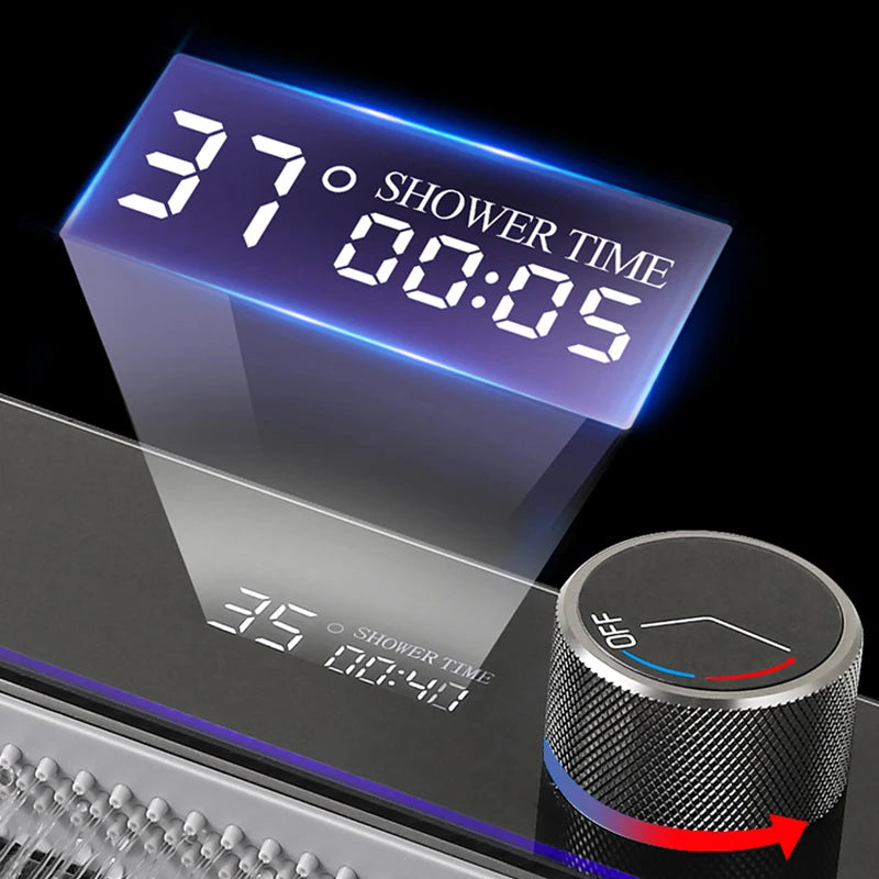 304 Stainless Steel Waterfall Kitchen Sink Large Single Slot Integrated Digital Display Faucet Set