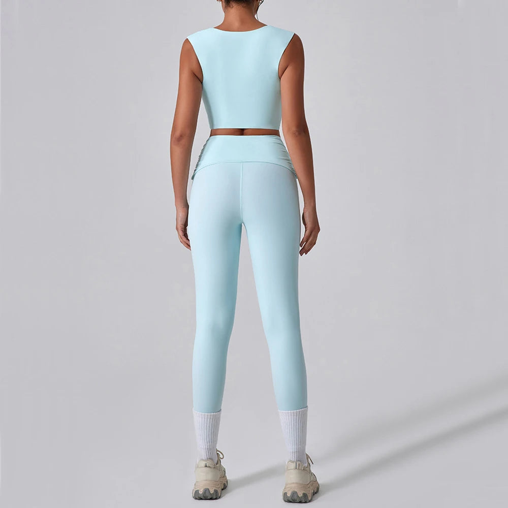 CEODOGGCN Women Yoga Set High Waist Leggings Sports Bra