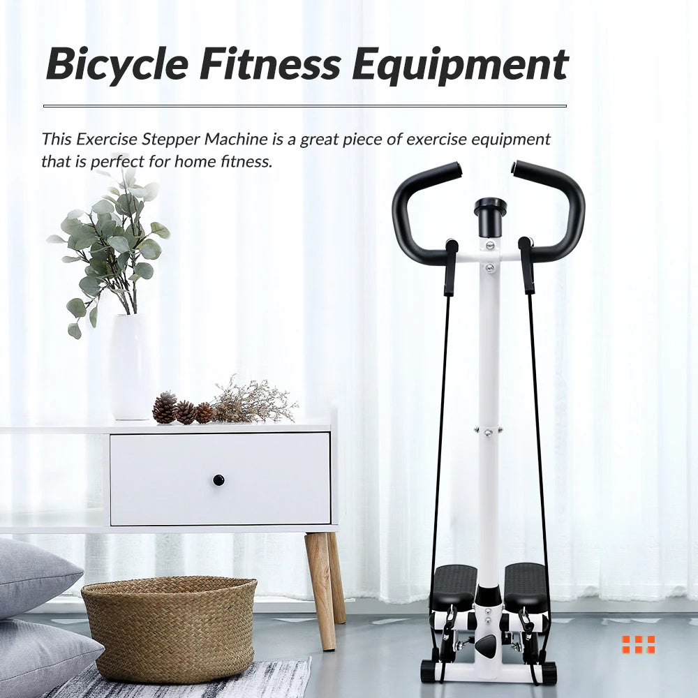 Home Fitness Stepper Machine with LCD Display and Resistance Bands for Leg Waist and Abdomen Training