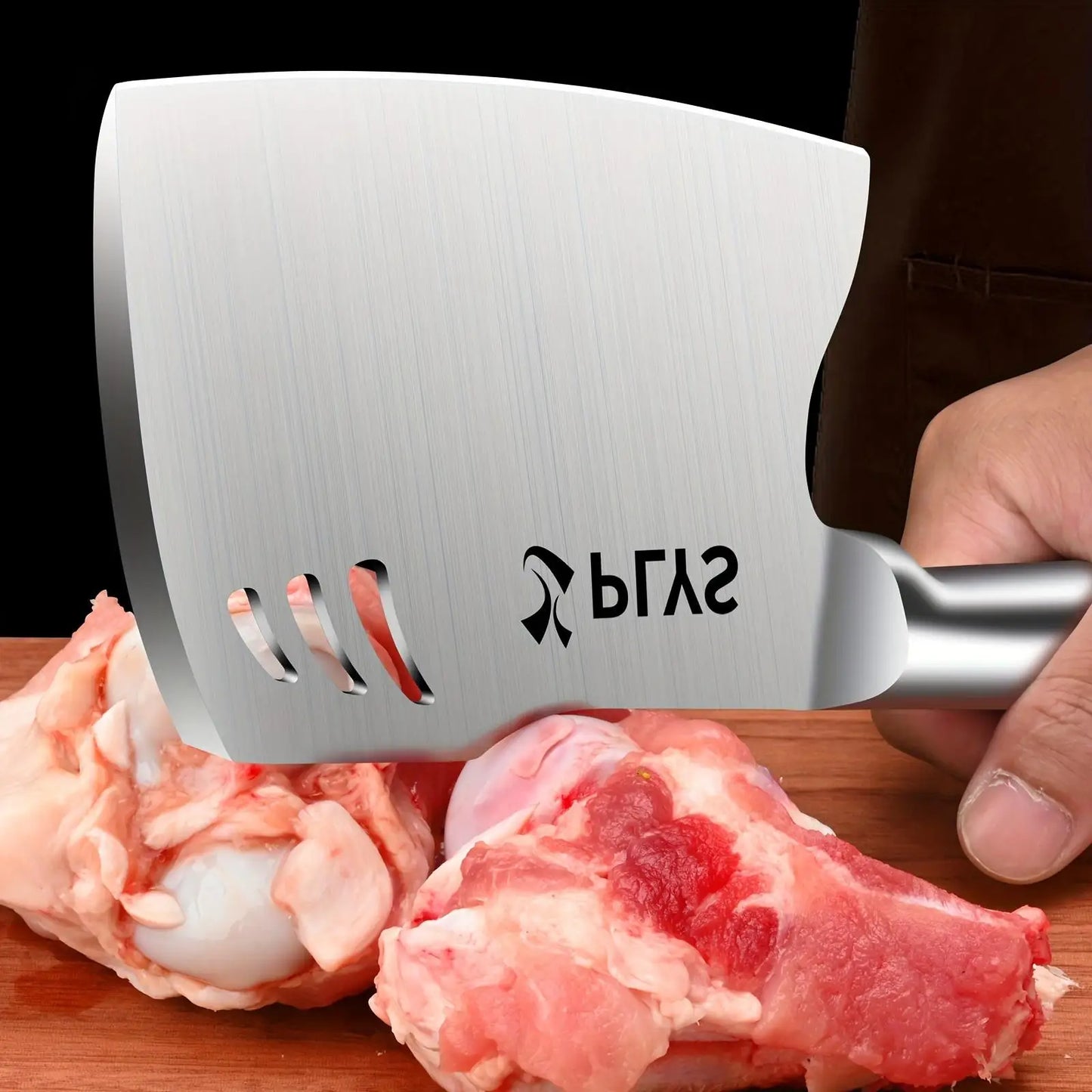 Plys Heavy Duty Bone Chopping Knife Stainless Steel Thickened Blade Butcher Axe with Ergonomic Handle Kitchen Meat Chopper