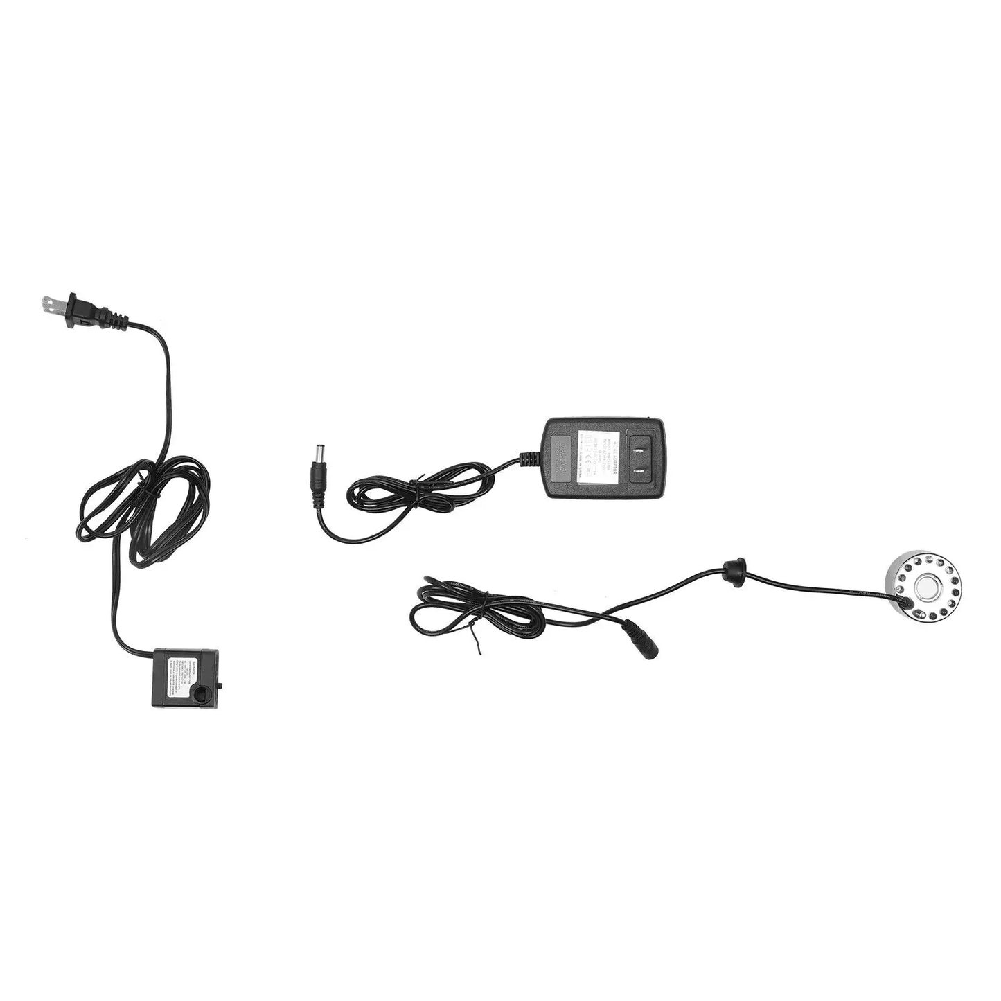 Indoor Desktop Water Fountain with Atomizer and LED Light Resin Waterfall Table Decor